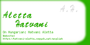 aletta hatvani business card